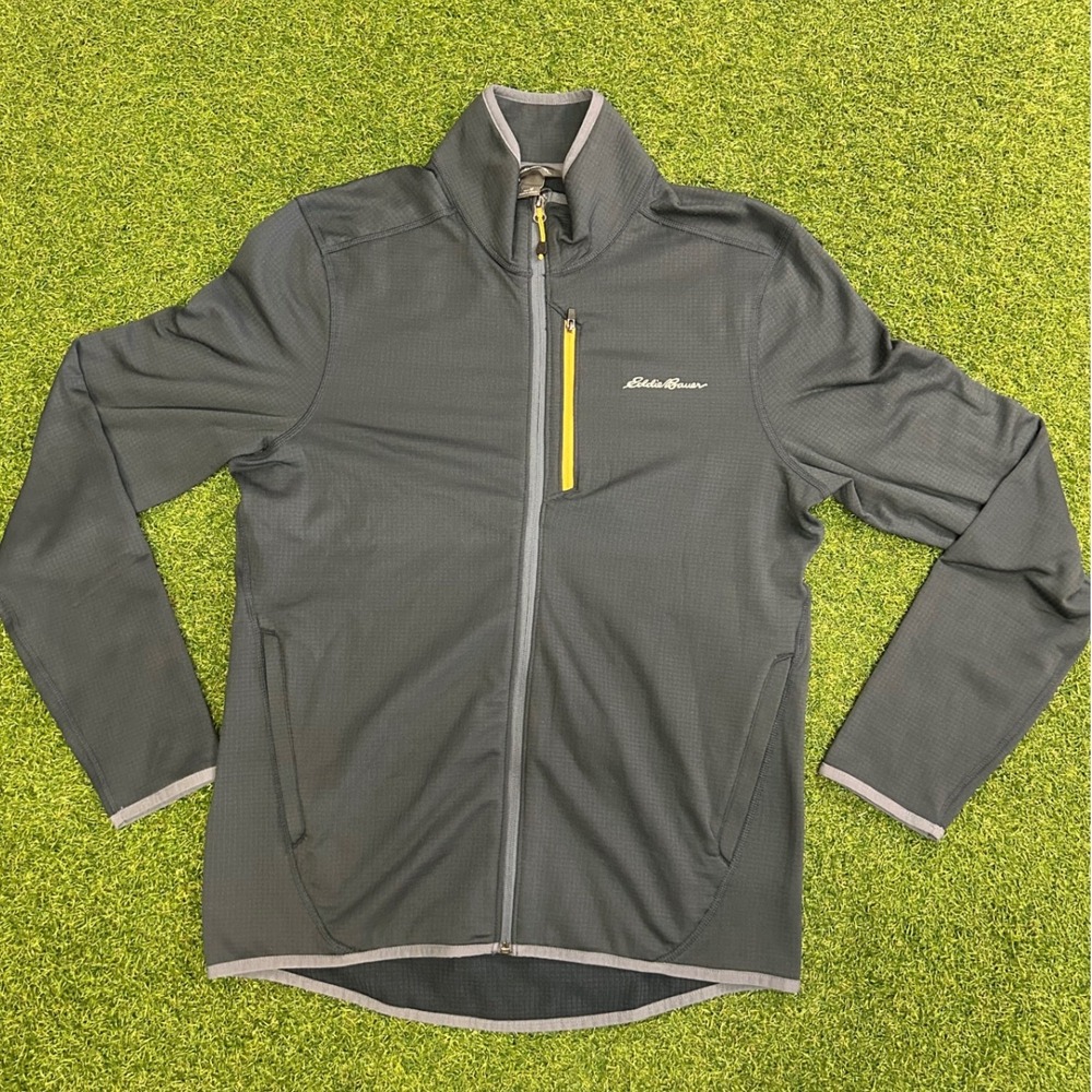 Eddie Bauer Mens High Route Grid Fleece Full Zip Jacket Gray Size M R8L3BC2
